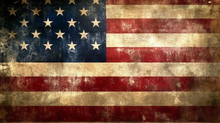 American flag background, web banner, Generative AI