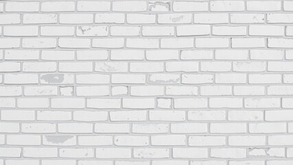 Obraz premium White brick wall with a smooth texture, perfect for a background in interior design or architecture projects, surface, industrial