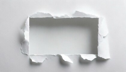 papel branco rasgado vazado sobre fundo branco e sombras - Generated image