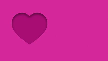 Pink textured canvas background with heart shape cutout