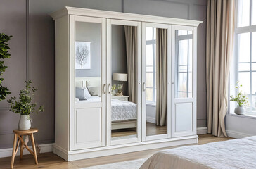 Fototapeta premium Stylish wardrobe in bright room