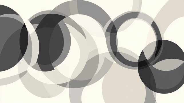 Elegant Minimalist Design of Grey Circles: Abstract Illustration for Modern Backgrounds
