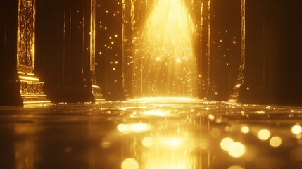 Gold lights rays scene background