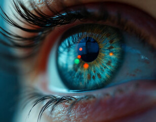 Metaphysical Eye Iris and Pupil Representing Vision Dream and Energy in a Cosmic Universe Backdrop