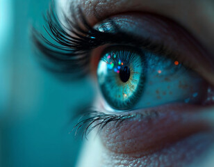 Metaphysical Eye Iris and Pupil Representing Vision Dream and Energy in a Cosmic Universe Backdrop