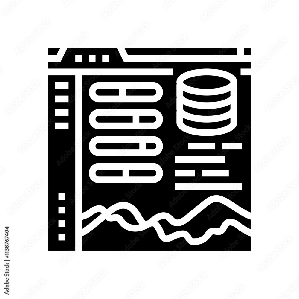Poster visualization dashboard glyph icon vector. visualization dashboard sign. isolated symbol illustratio