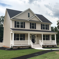 Front Vinyl Siding Single Family House Home MD