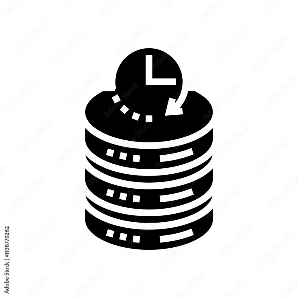 Poster real time stream big data glyph icon vector. real time stream big data sign. isolated symbol illustr
