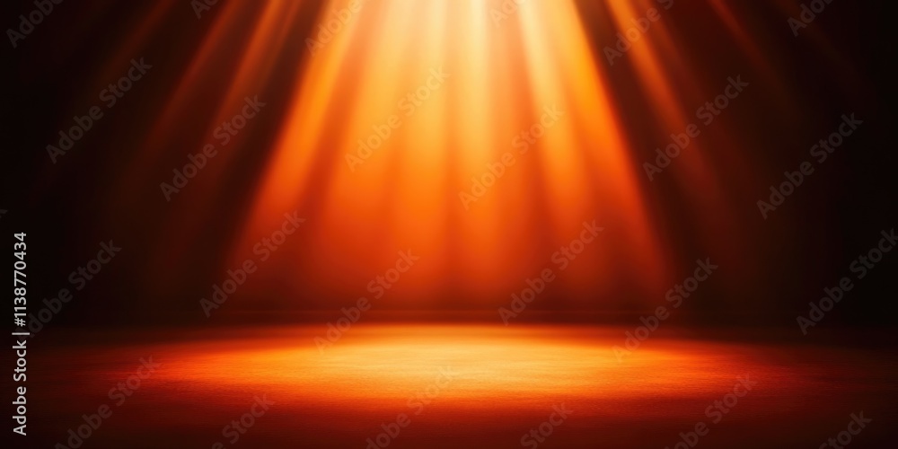 Poster vibrant orange gradient backdrop with central spotlight and vignette edges for presentations and abs