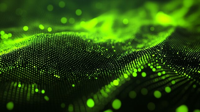 Matrix of numbers in vivid green abstract digital design landscape. Generative AI