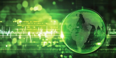 Vibrant Green Healthcare Scene Featuring Nurse, Symbolizing Care and Wellness in Medical Environment