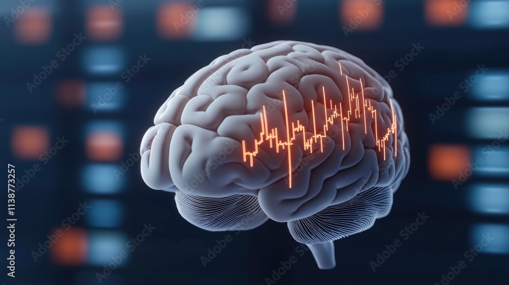 Aufkleber analyzing brain activity with eeg waves in a digital lab environment scientific research perspective