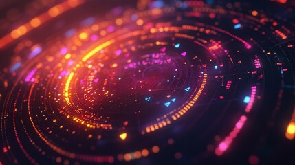 Obraz premium Abstract Digital Data Visualization Colorful Glow