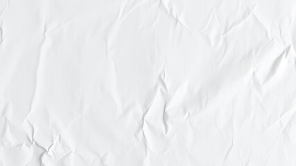 Fototapeta premium A close-up view of a wrinkled white paper poster, with visible creases and folds, wrinkled, copy space