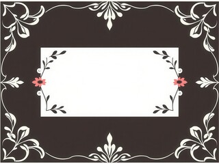 An elegant and stylish vector invitation frame design featuring floral elements and geometric shapes, frame, invitation, stylish