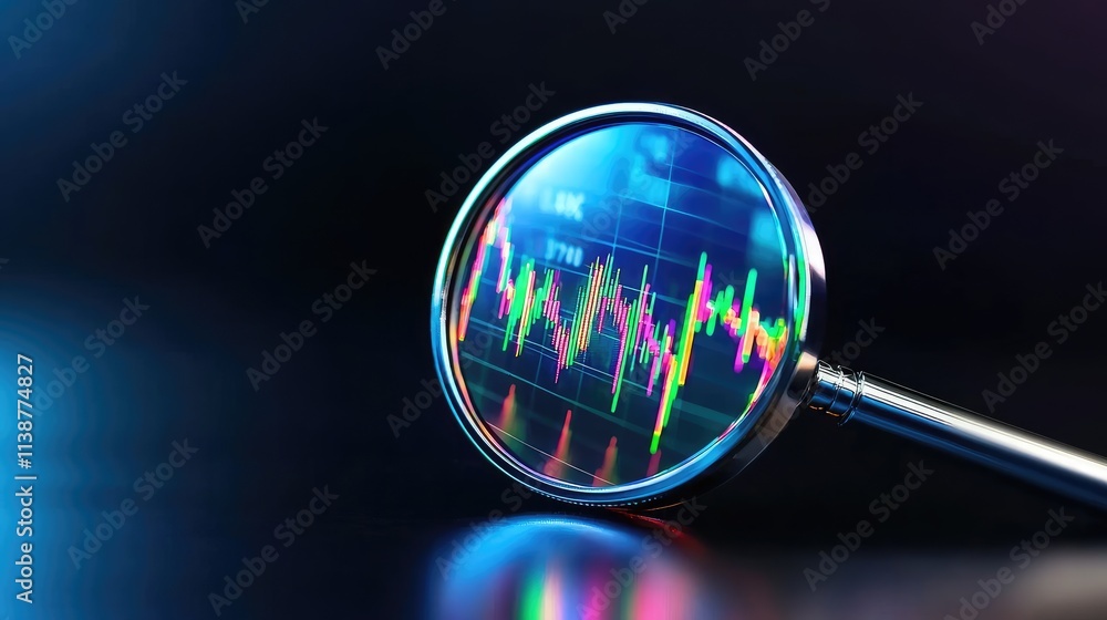 Aufkleber analyzing market trends through data visualization financial sector infographic digital environment 