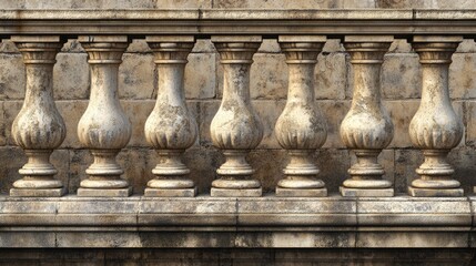 Fototapeta premium Elegant Classical Stone Pillars and Stairs in Detail. Facade of a New York City Building