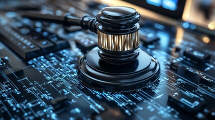AI ethics and legal concepts artificial intelligence law and online technology of legal regulations Controlling artificial intelligence technology is a high risk.