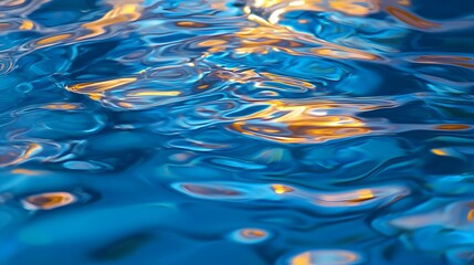 Reflections of liquid light in rich blue