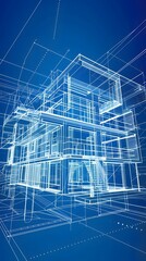 sustainable architecture blueprints: contemporary residential design showcasing eco-friendly principles. generative ai