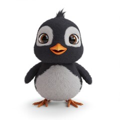 Fototapeta premium Baby bird in 3D rendering isolated on white background