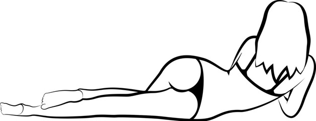 Line Art of a Woman Reclining