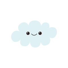 Cloud with smiling face. Vector Illustration