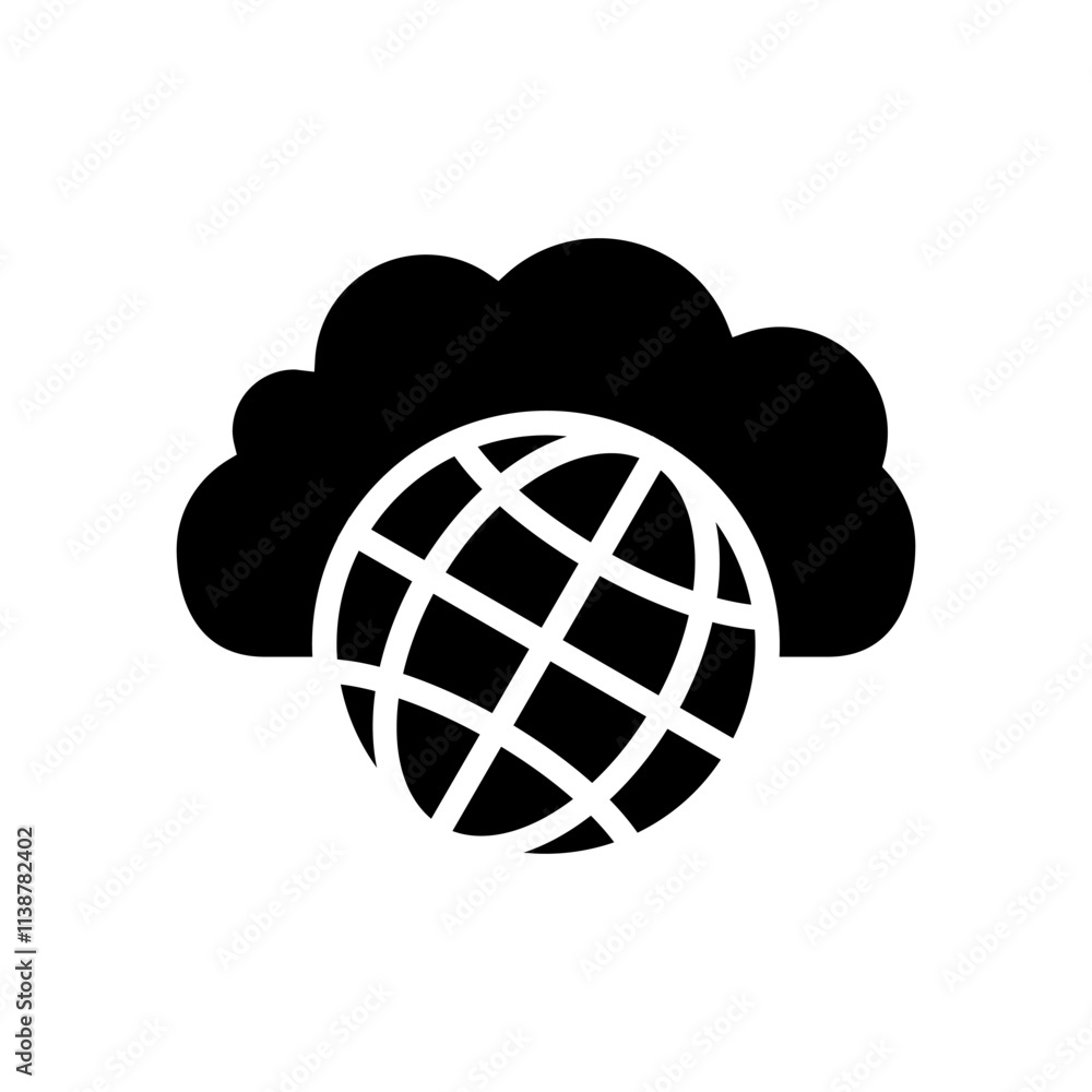 Poster public cloud computing glyph icon vector. public cloud computing sign. isolated symbol illustration