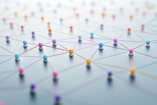 Clustering Techniques data visualization with colorful, interconnected data points forming meaningful patterns