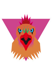 2D Vectorial Geometrical Bird Illustration