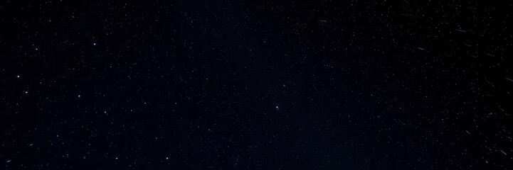Starry night sky with twinkling stars on dark background, night time, astronomy