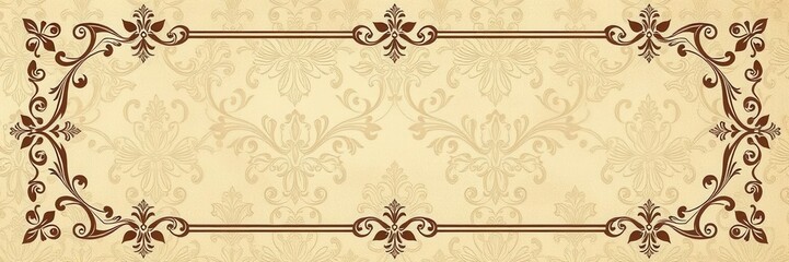 Vintage frames with intricate detailing placed on a luxurious damask background, antique, damask, elegant