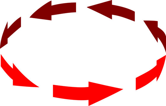 Isometric view of 3D rotating arrows isolated on clear or transparent background