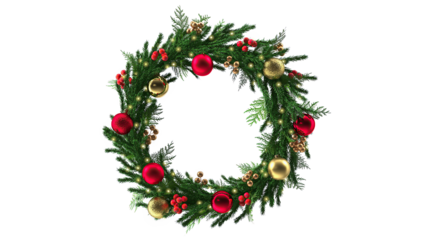christmas wreath isolated on white