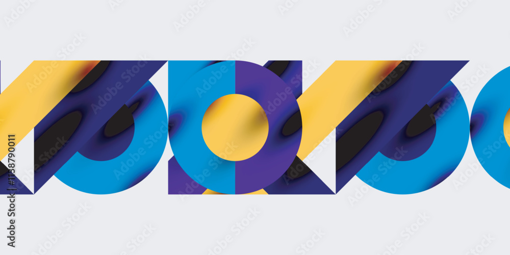 Poster vibrant abstract background circles with smooth gradients, creating a dynamic and modern design. ide