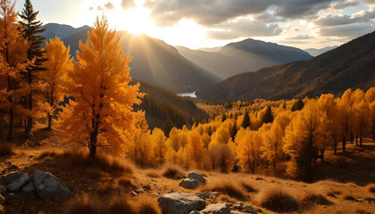 sunset in the mountains