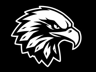 Obraz premium Adlerkopf-Logo in Schwarz-Weiß