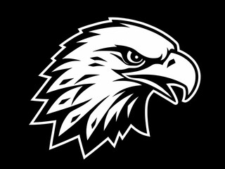 Obraz premium Adlerkopf-Logo in Schwarz-Weiß