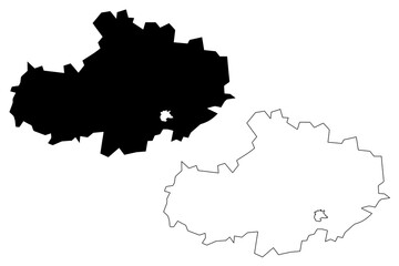 Akmola Region (Republic of Kazakhstan, Regions of Kazakhstan) map vector illustration, scribble sketch Aktobe map