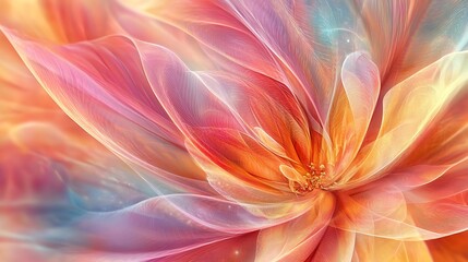Abstract flower, vibrant colors, ethereal beauty. Concept of fantasy, imagination, and art.