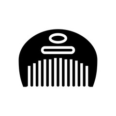 beard comb men cosmetic glyph icon vector. beard comb men cosmetic sign. isolated symbol illustration