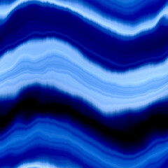 Modern summer striped blur wash seamless pattern background for trendy beach wear and coastal living designs. Repeatable alcohol ink bleed effect in blue white indigo colors