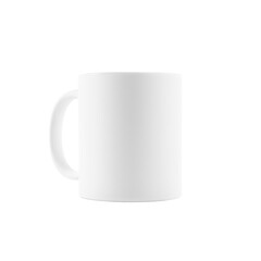 One blank ceramic mug isolated on white. Mockup for design