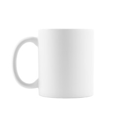 One blank ceramic mug isolated on white. Mockup for design