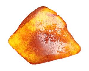 Beautiful amber isolated on white. Natural gemstone