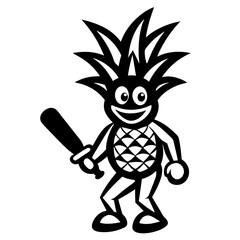 Pineapple Mascot Logo: Coffee Cup, Gaming Controller, Boxing Gloves, Vector Clipart & More, Quirky Pineapple Mascot logos in vector, clipart, and line art styles for digital design projects.