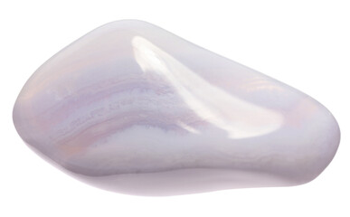 Beautiful agate isolated on white. Natural gemstone