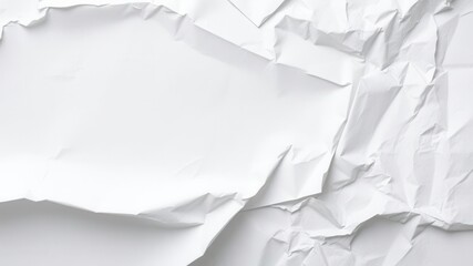 Obraz premium A close-up shot of a crumpled white paper sheet with visible creases, copy, detail, sheet