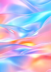 Obraz premium Vibrant Colorful Iridescent Waves Creating a Mesmerizing Holographic Foil Background