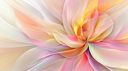 Abstract flower design with gentle, flowing petals in pastel hues.